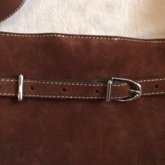 Madewell The Essential Belted Bucket Tote Brown suede belt bag - Picture 2 of 8